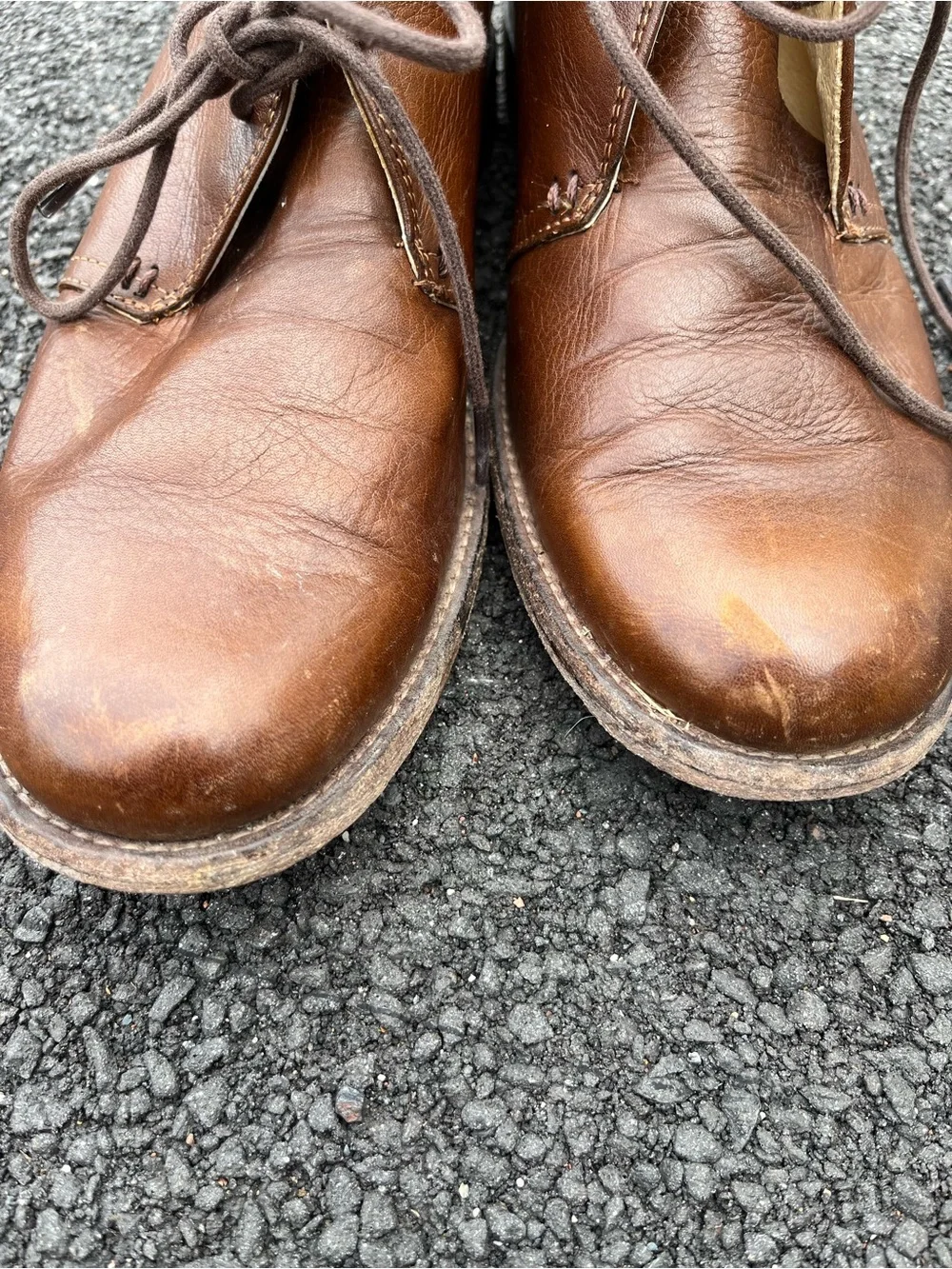 Frye Men's Phillip‎ Chukka Boots Leather Ankle Lace Up Cognac Brown 3487533